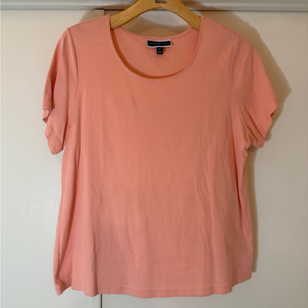 Karen Scott Women's Coral Short Sleeve Tee